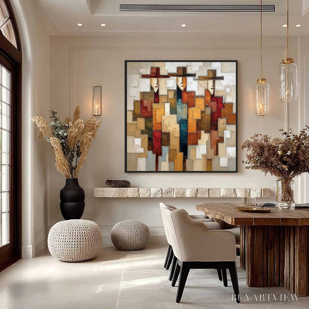 ARTOVITAS the Companions – Textured Abstract Figurative Painting - image 4