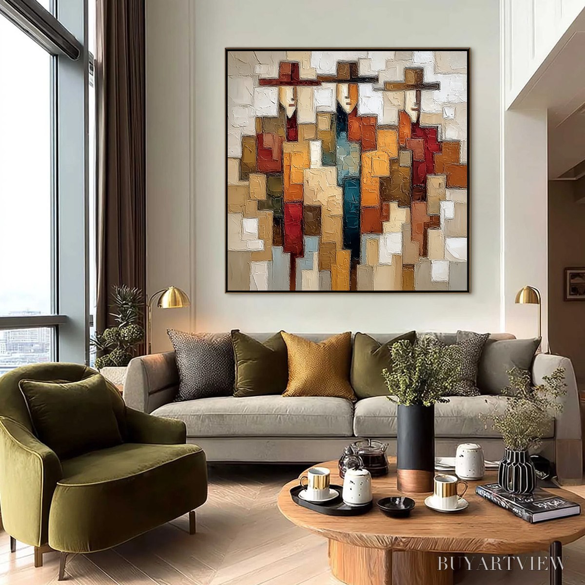 ARTOVITAS the Companions – Textured Abstract Figurative Painting - image 6