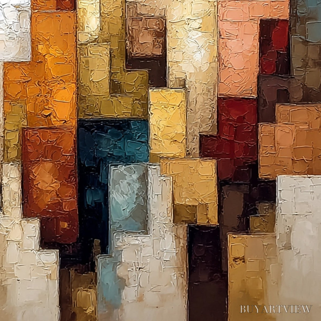 ARTOVITAS the Triad – Textured Figurative Abstract Painting of Three Figures - image 3