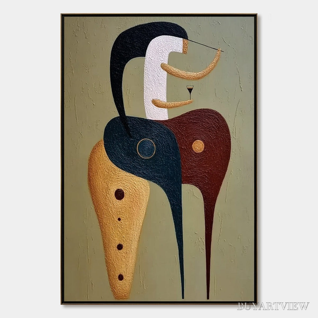 ARTOVITAS the Connoisseur – Textured Abstract Figurative Painting for Modern Decor - image 1