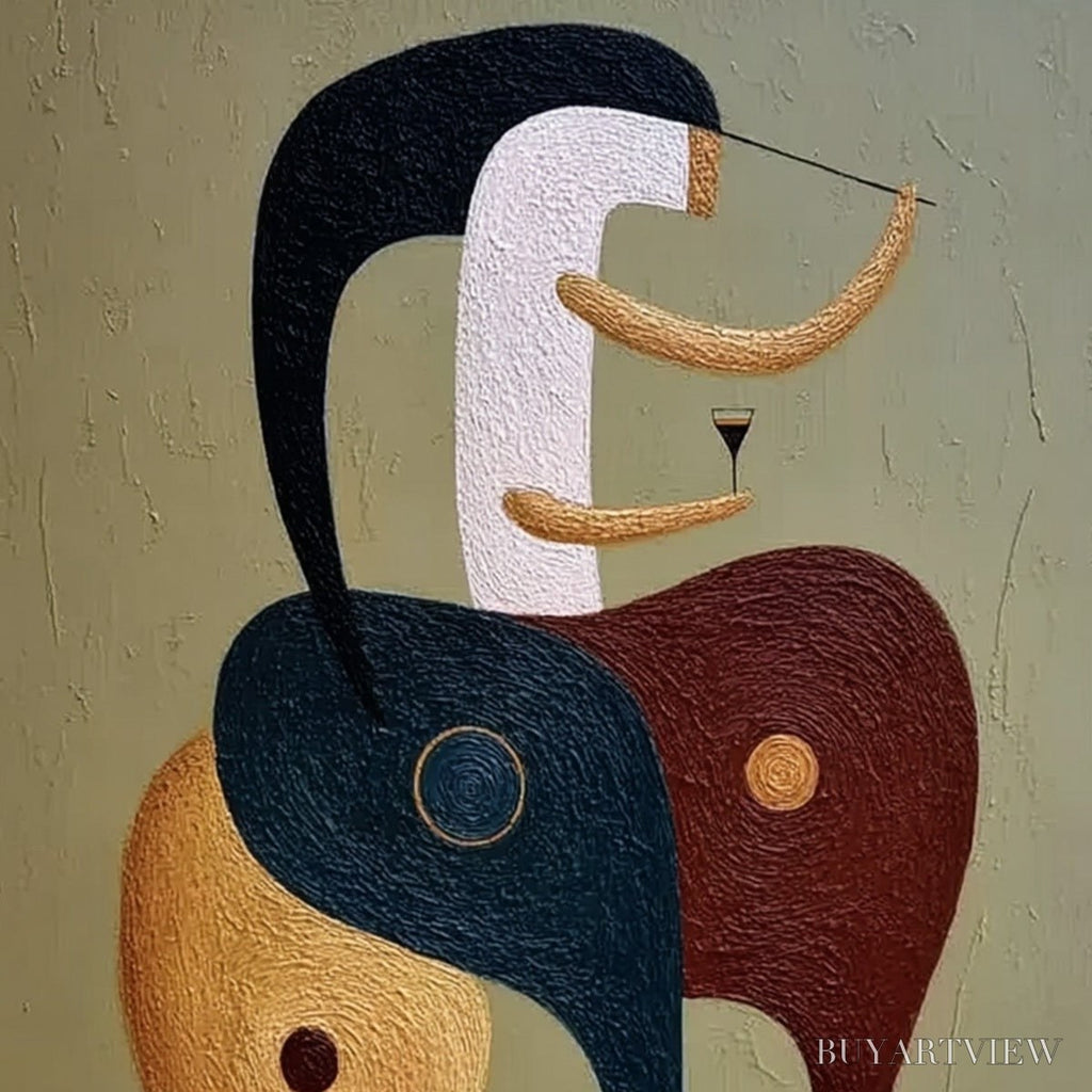ARTOVITAS the Connoisseur – Textured Abstract Figurative Painting for Modern Decor - image 3