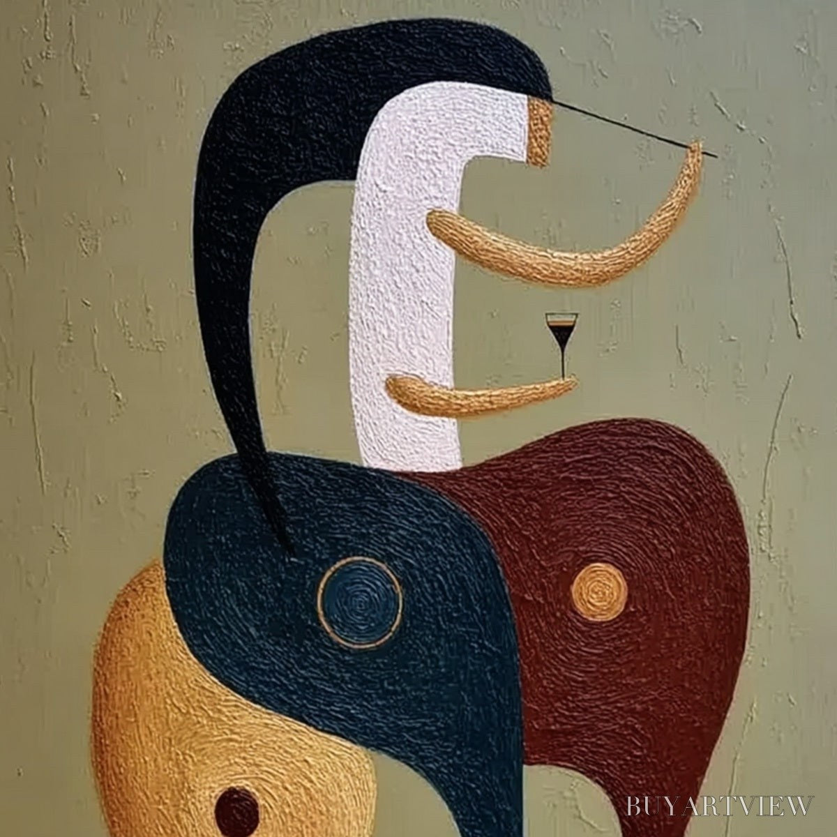 ARTOVITAS the Connoisseur – Textured Abstract Figurative Painting for Modern Decor - image 3