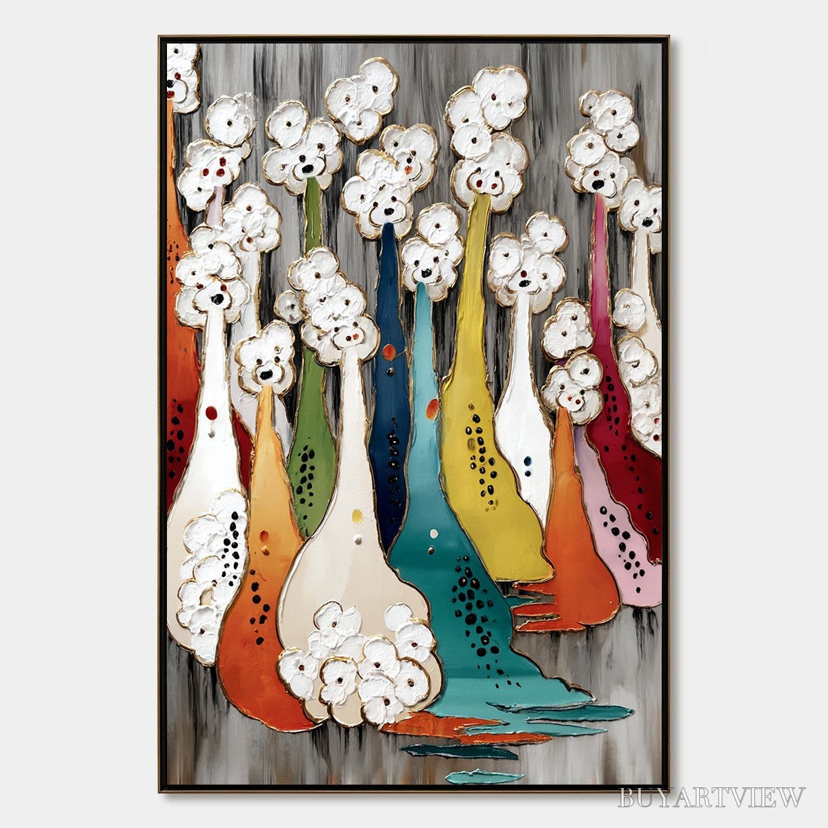 ARTOVITAS the Gathering – Colorful Textured Abstract Figurative Painting - image 1