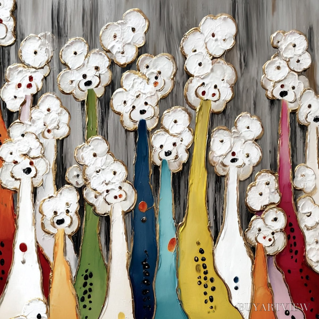 ARTOVITAS the Gathering – Colorful Textured Abstract Figurative Painting - image 3