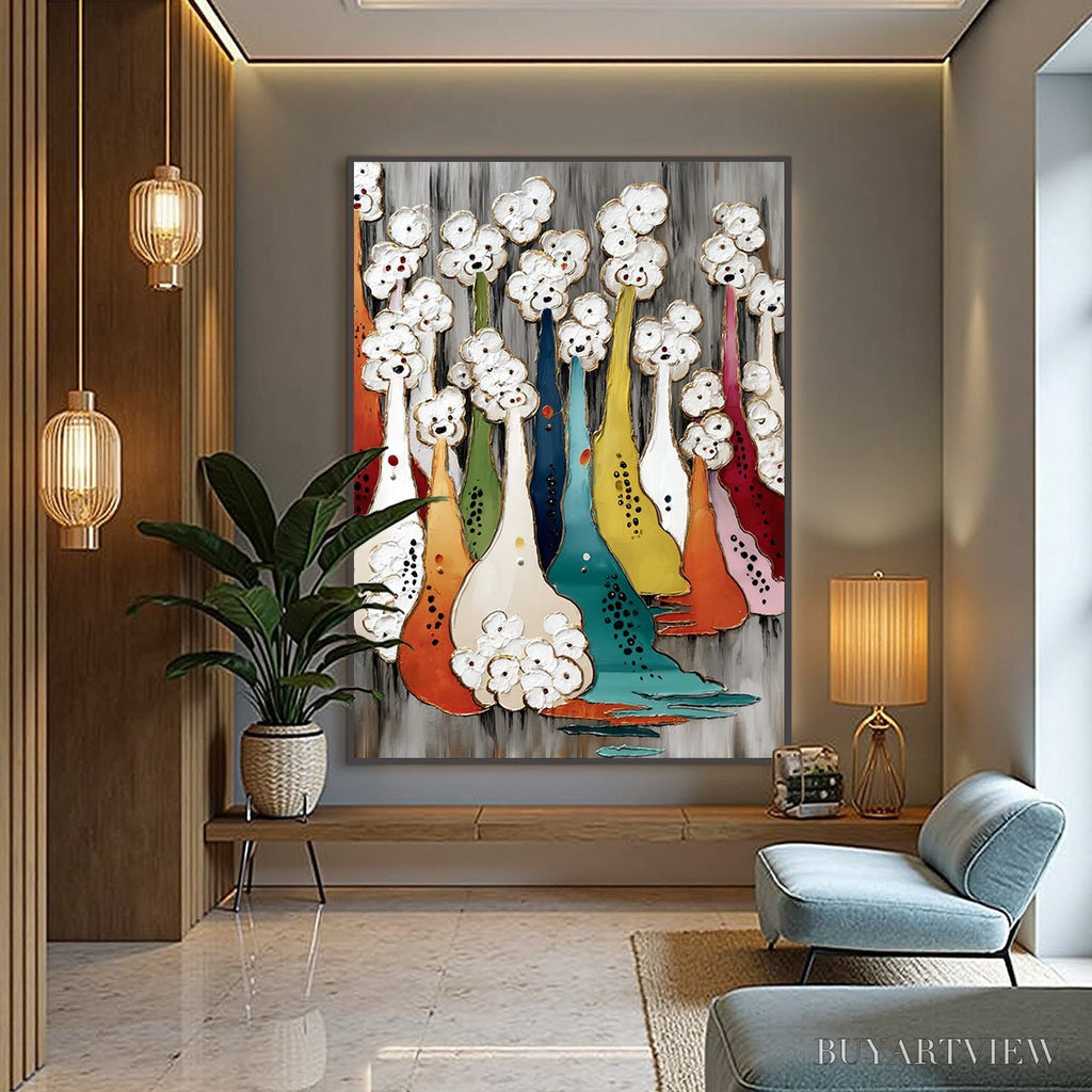 ARTOVITAS the Gathering – Colorful Textured Abstract Figurative Painting - image 4