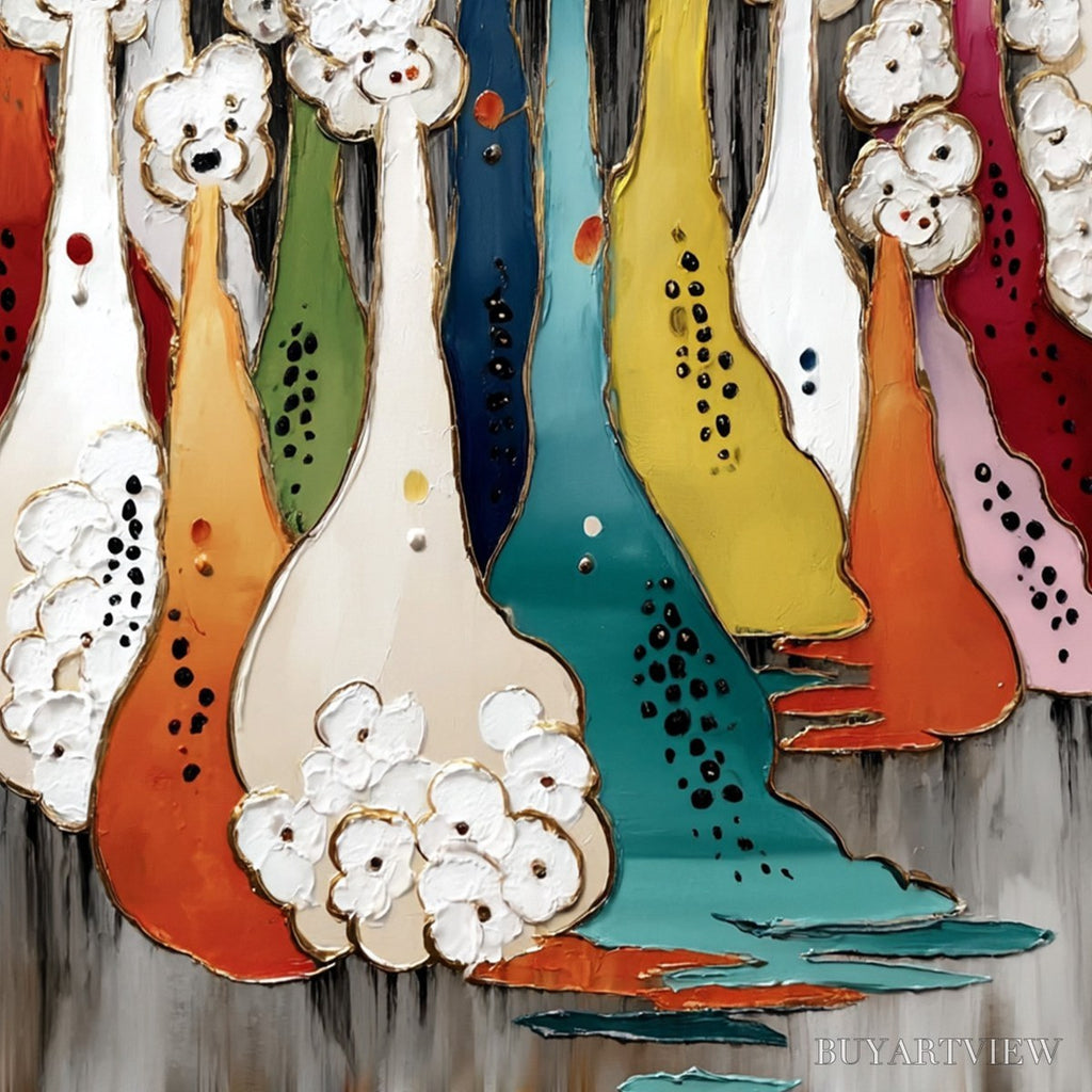 ARTOVITAS the Gathering – Colorful Textured Abstract Figurative Painting - image 5