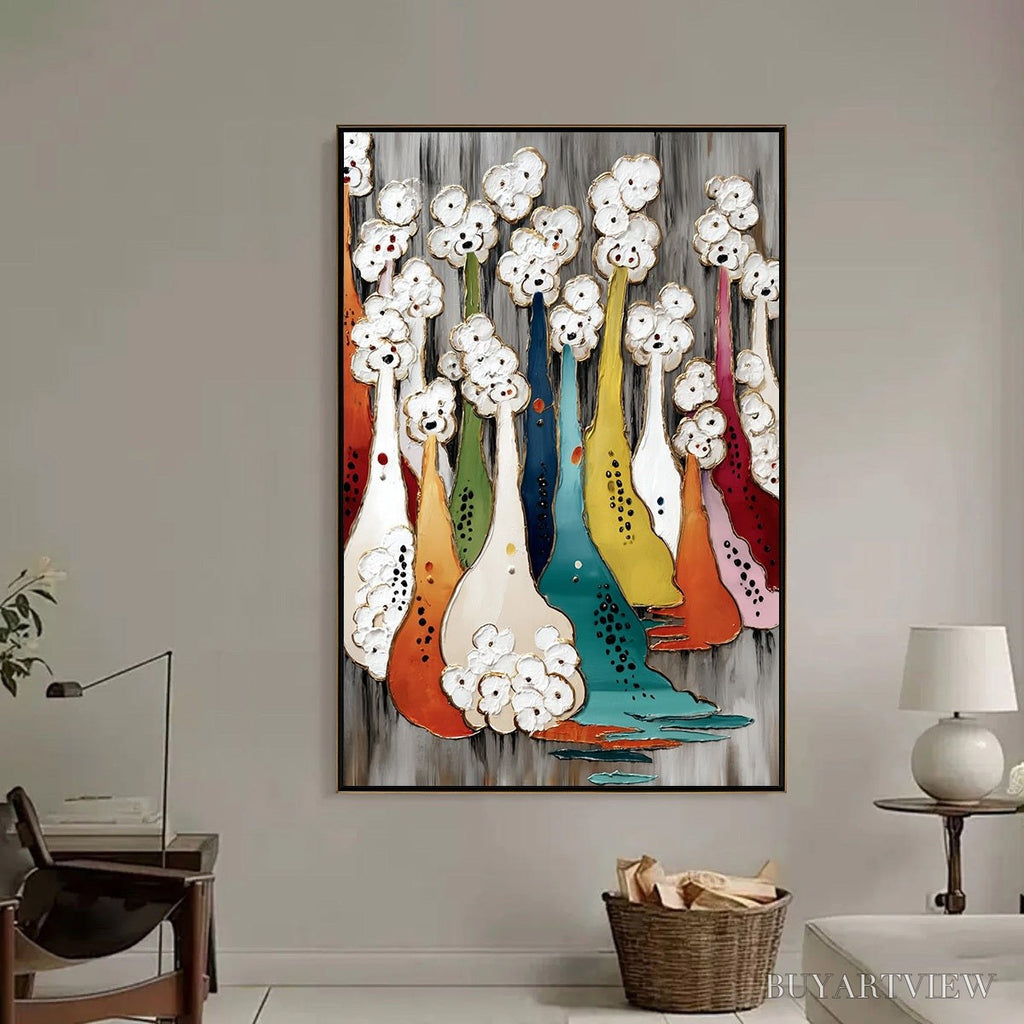 ARTOVITAS the Gathering – Colorful Textured Abstract Figurative Painting - image 6