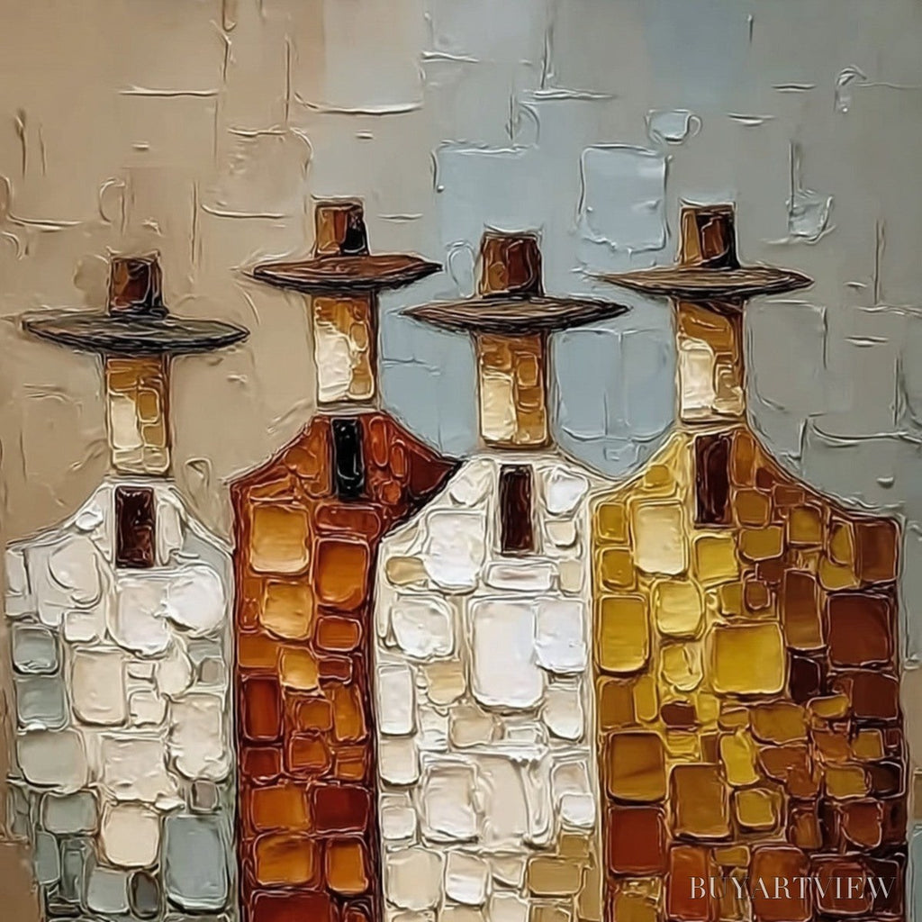 ARTOVITAS the Fellowship – Textured Abstract Figurative Painting of Four Men - image 3