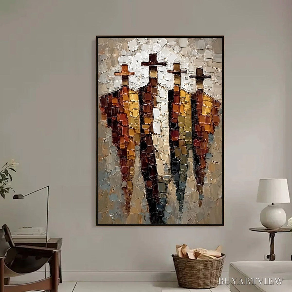 ARTOVITAS the Four Journeymen – Abstract Figurative Impasto Palette Knife Painting - image 2