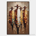 ARTOVITAS the Fellowship – Textured Impasto Figurative Palette Knife Painting - image 1