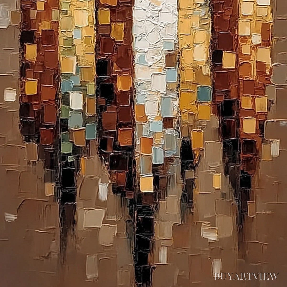 ARTOVITAS the Fellowship – Textured Impasto Figurative Palette Knife Painting - image 5