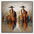 ARTOVITAS the Companions – Textured Abstract Figurative Impasto Painting - image 1
