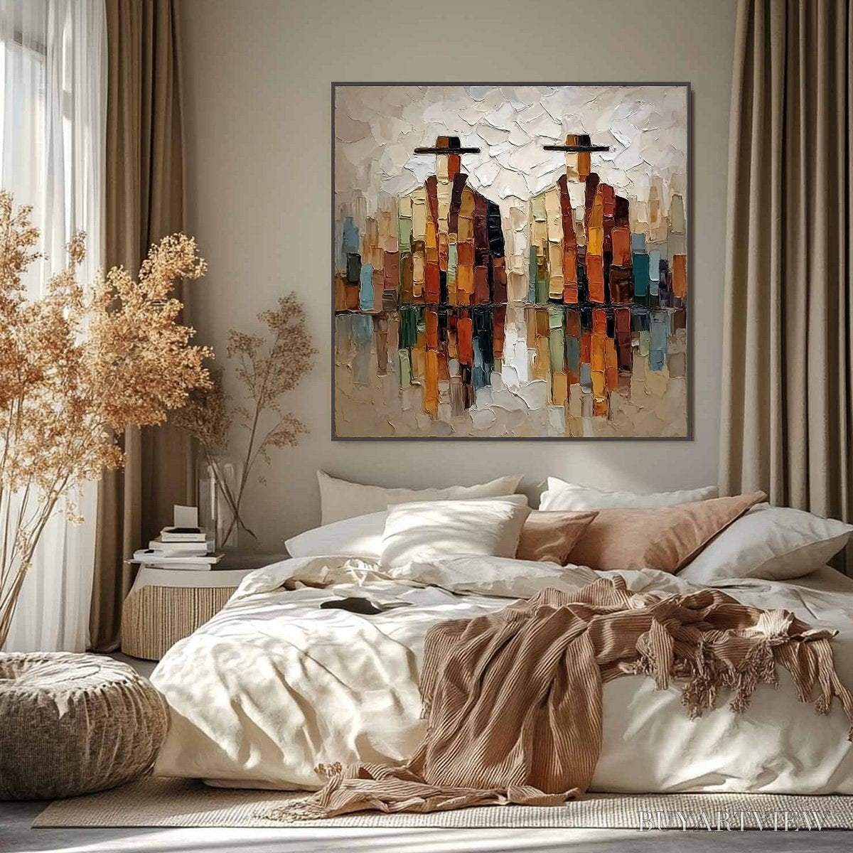 ARTOVITAS the Companions – Textured Abstract Figurative Impasto Painting - image 2