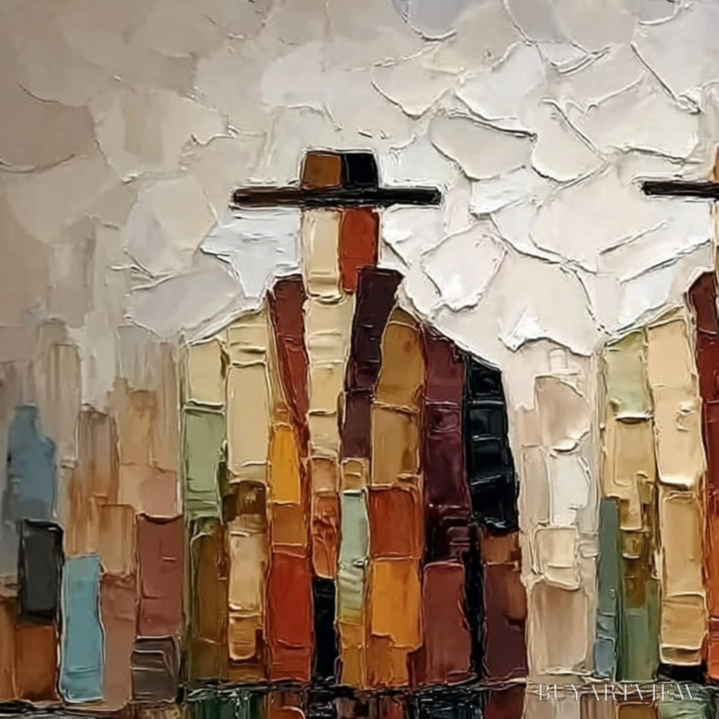 ARTOVITAS the Companions – Textured Abstract Figurative Impasto Painting - image 3