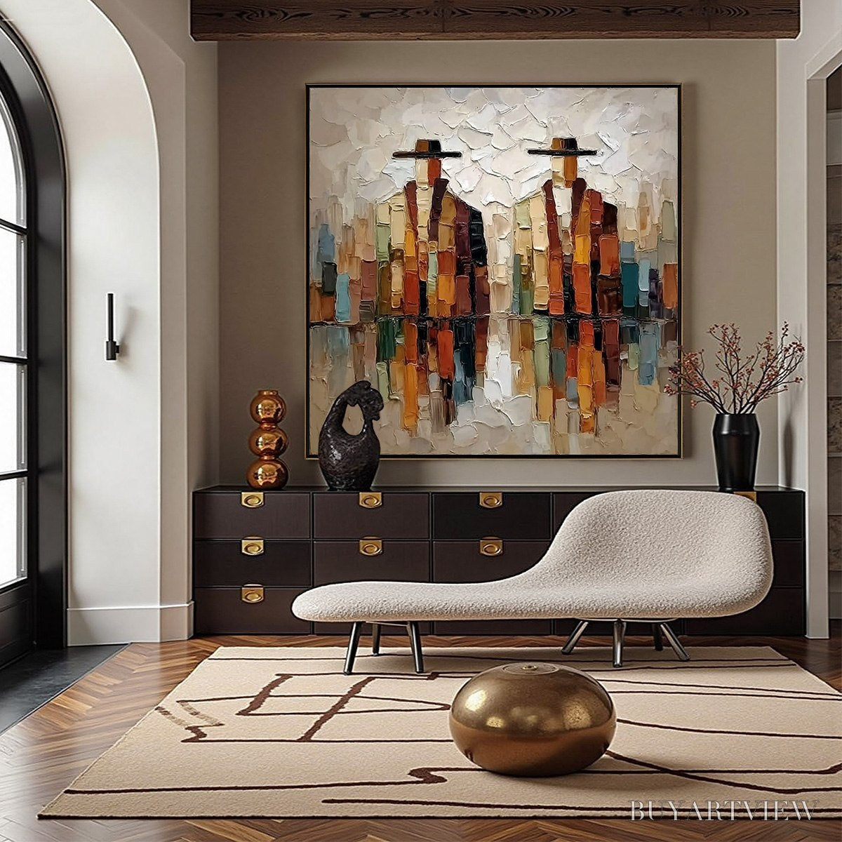 ARTOVITAS the Companions – Textured Abstract Figurative Impasto Painting - image 4