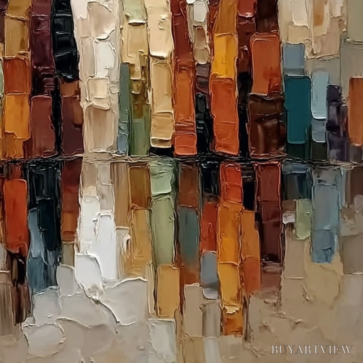 ARTOVITAS the Companions – Textured Abstract Figurative Impasto Painting - image 5