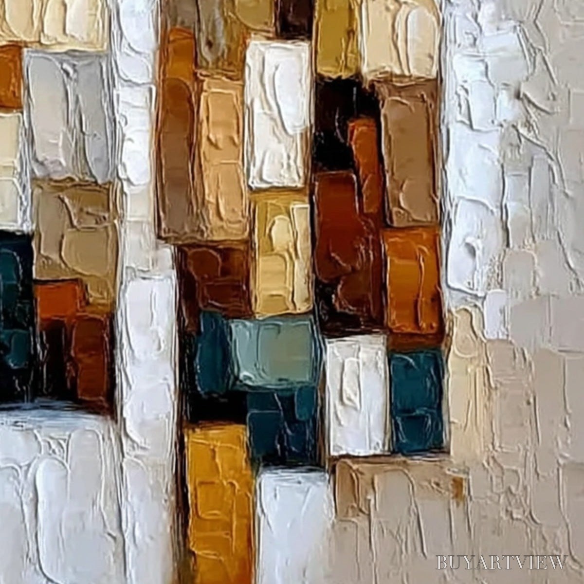 ARTOVITAS Companions – Heavy Texture Abstract Figurative Palette Knife Oil Painting - image 5