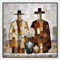 ARTOVITAS Kindred Spirits – Textured Abstract Figurative Impasto Painting - image 1