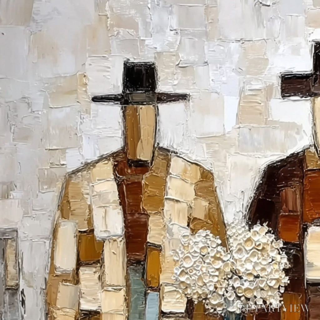 ARTOVITAS Kindred Spirits – Textured Abstract Figurative Impasto Painting - image 3