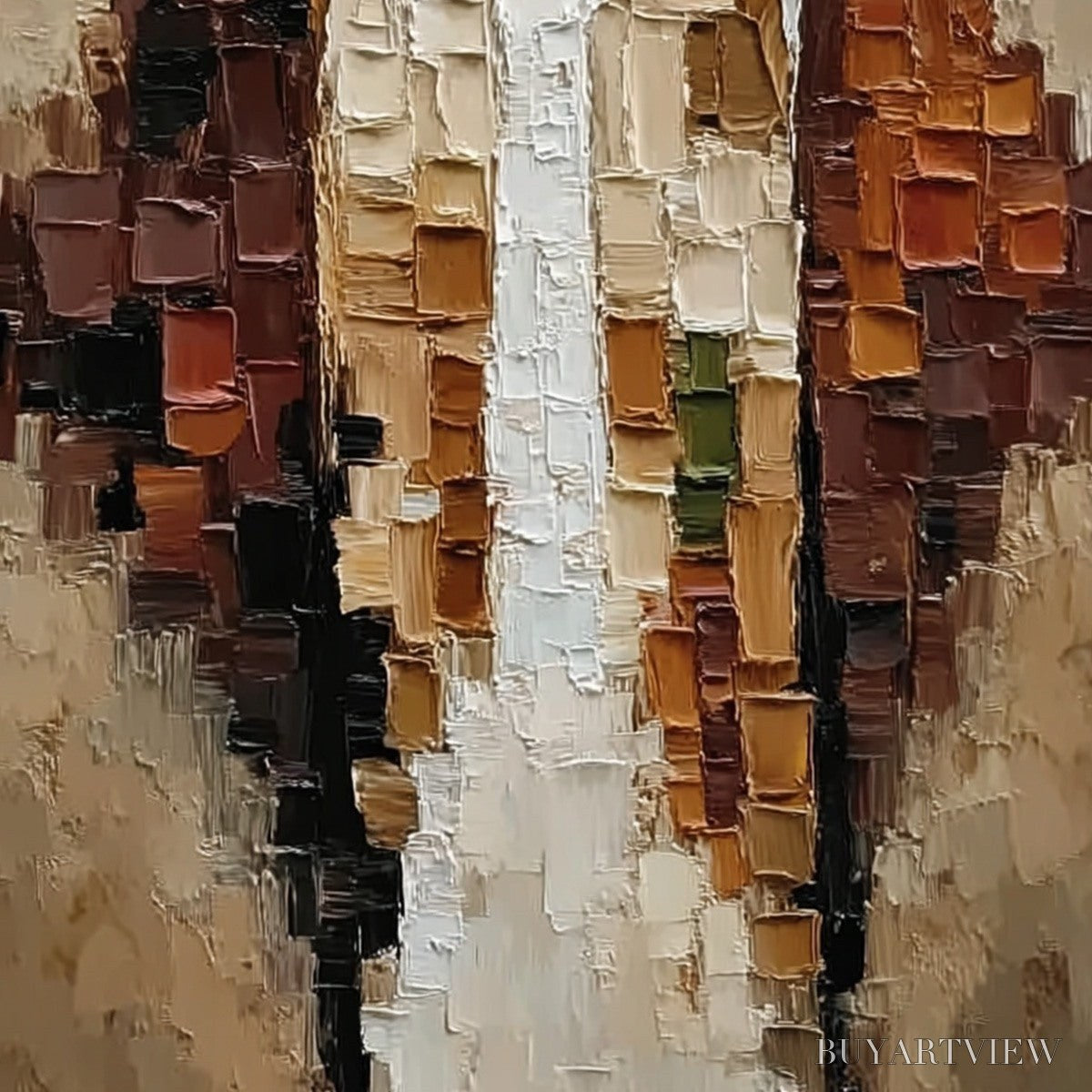 ARTOVITAS the Companions – Heavily Textured Abstract Figurative Impasto Painting - image 5