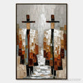ARTOVITAS the Companions – Textured Abstract Figurative Painting of Two People - image 1