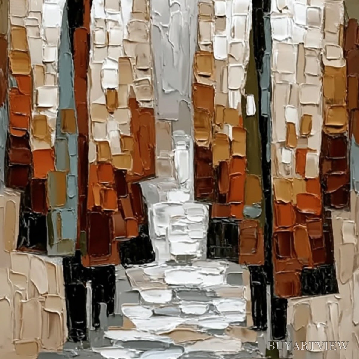 ARTOVITAS the Companions – Textured Abstract Figurative Painting of Two People - image 5
