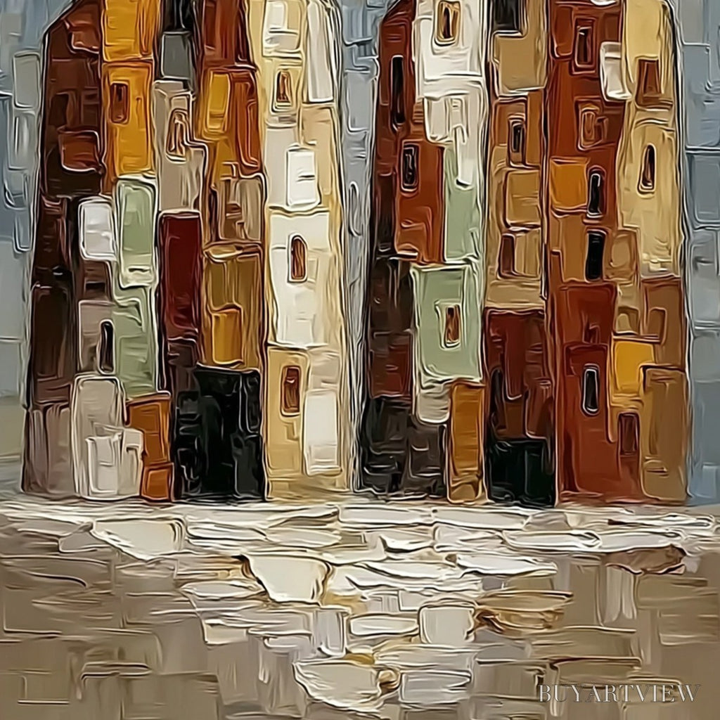 ARTOVITAS Urban Companions – Textured Abstract Figurative Impasto Painting - image 5
