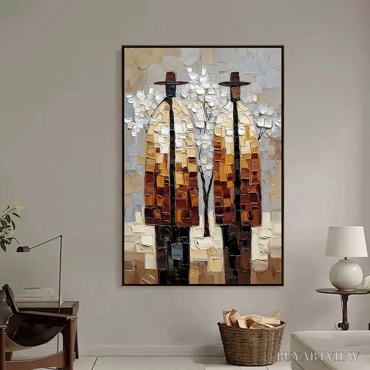 ARTOVITAS the Companions – Textured Figurative Impasto Art for Modern Decor - image 2