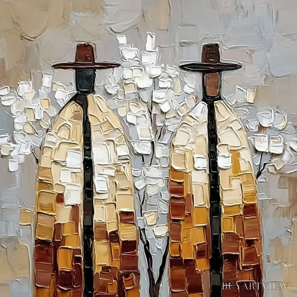 ARTOVITAS the Companions – Textured Figurative Impasto Art for Modern Decor - image 3
