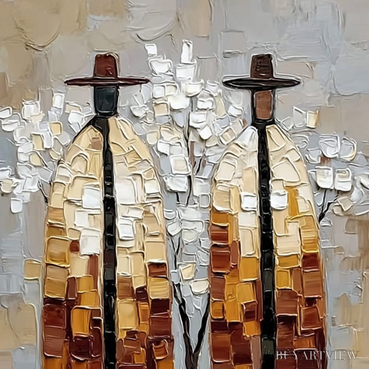 ARTOVITAS the Companions – Textured Figurative Impasto Art for Modern Decor - image 3