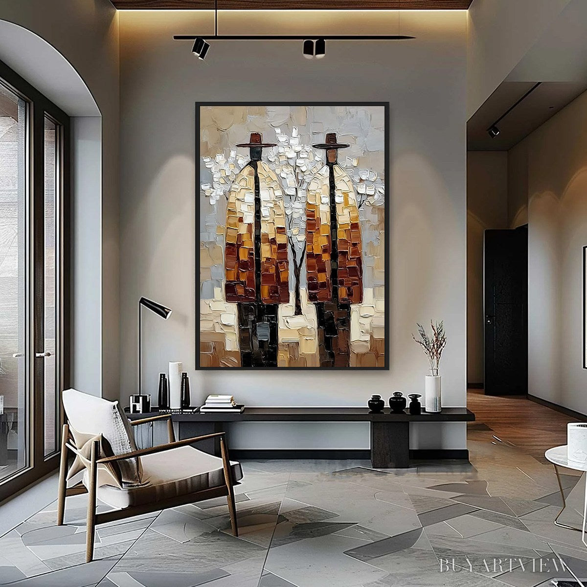 ARTOVITAS the Companions – Textured Figurative Impasto Art for Modern Decor - image 4