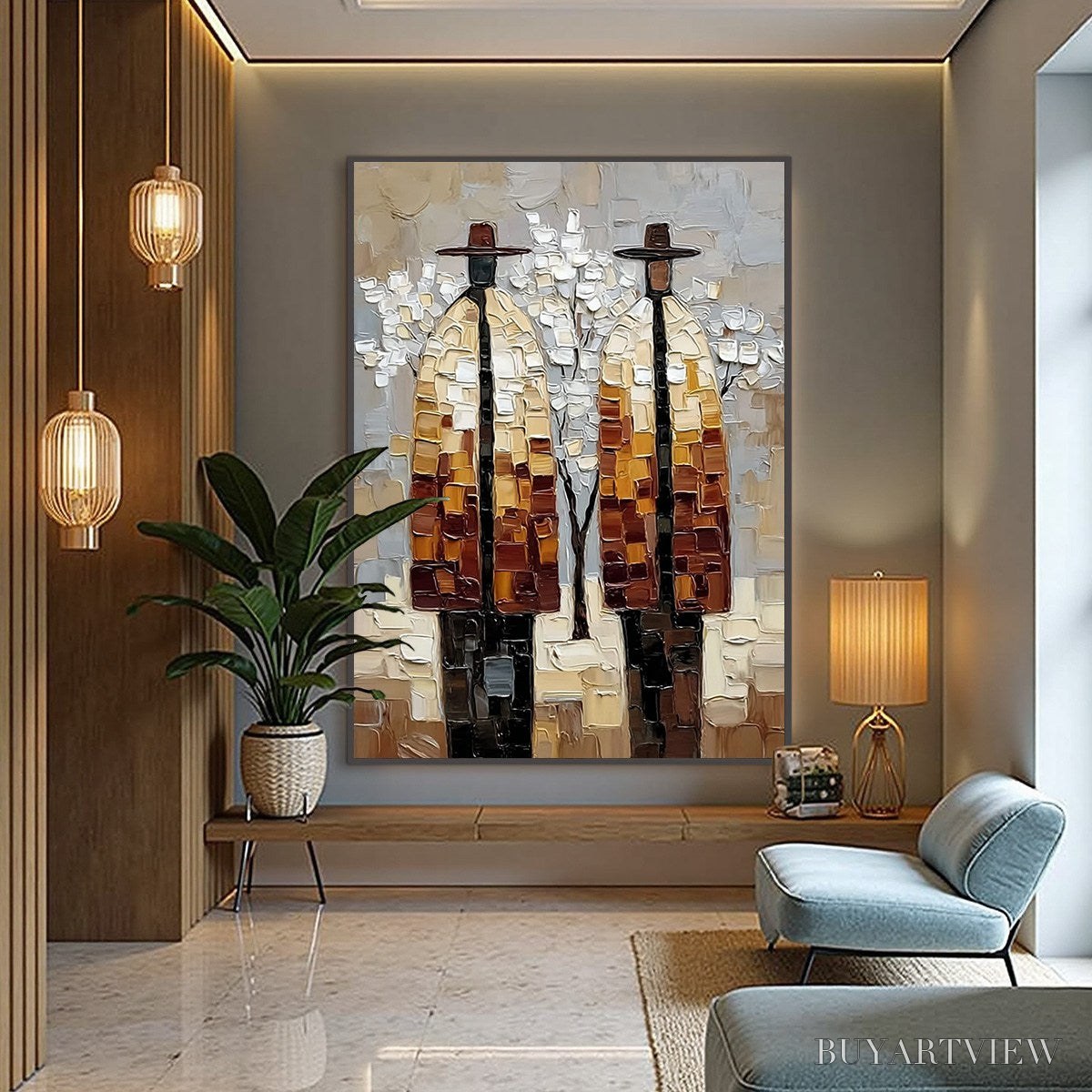 ARTOVITAS the Companions – Textured Figurative Impasto Art for Modern Decor - image 6