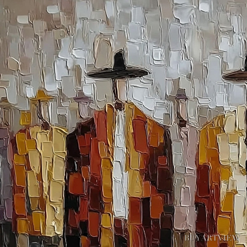 ARTOVITAS the Gathering – Abstract Figurative Palette Knife Impasto Painting - image 3