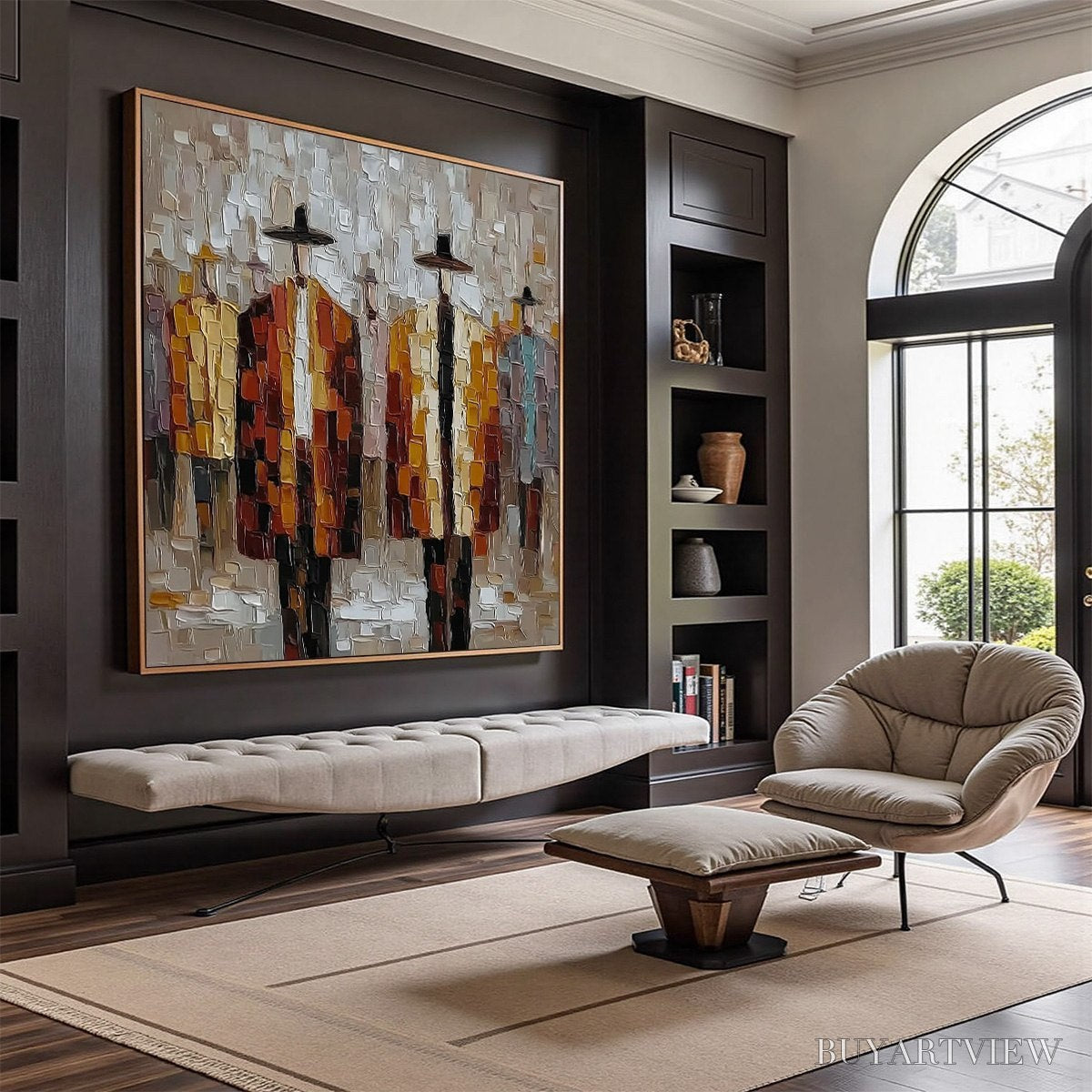 ARTOVITAS the Gathering – Abstract Figurative Palette Knife Impasto Painting - image 4