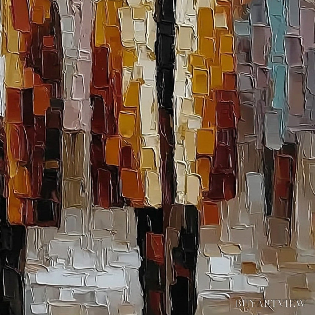 ARTOVITAS the Gathering – Abstract Figurative Palette Knife Impasto Painting - image 5