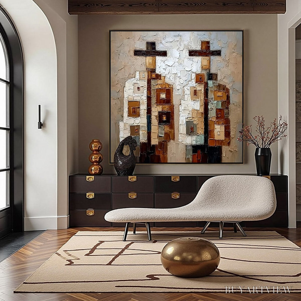 ARTOVITAS Kindred – Abstract Figurative Impasto Palette Knife Painting - image 4