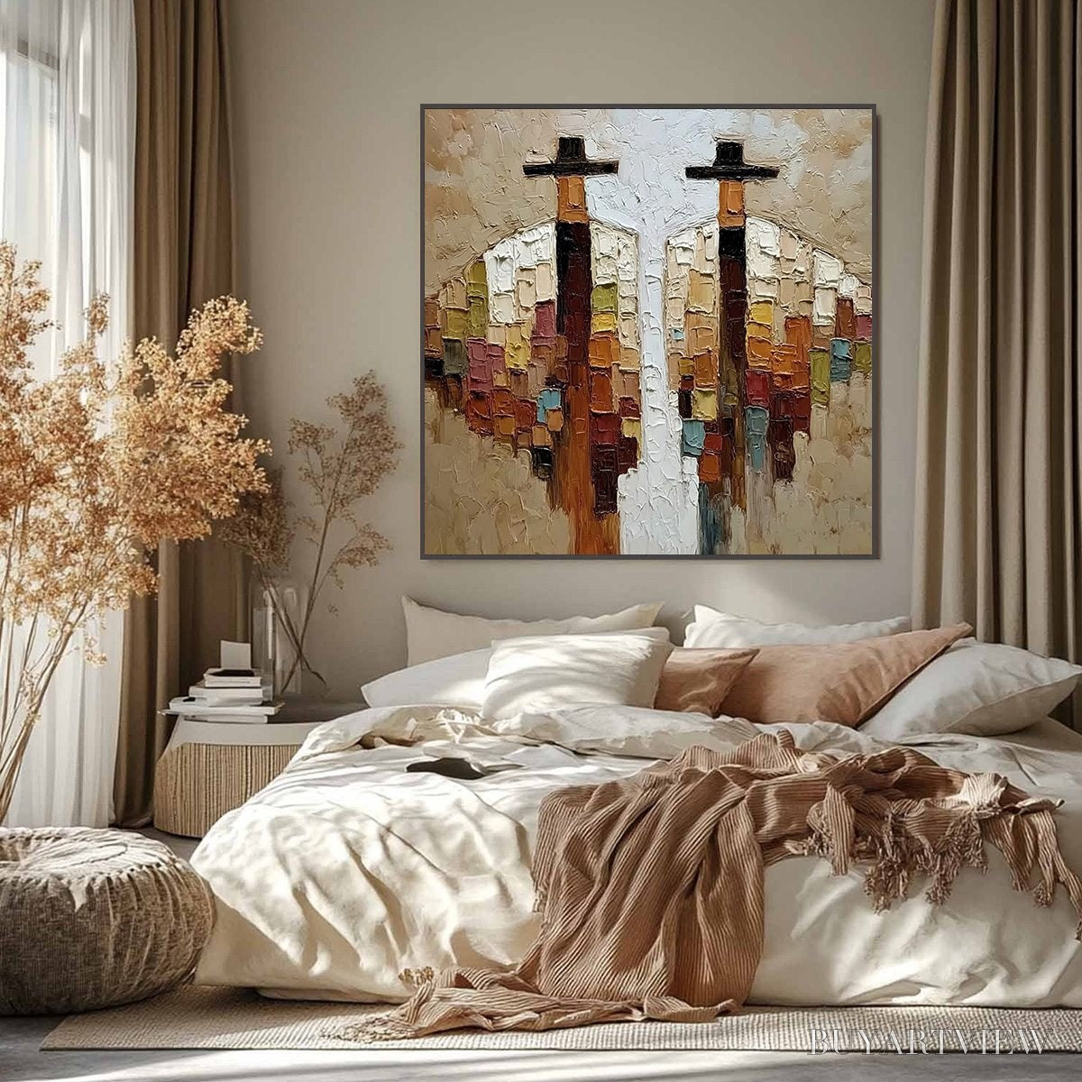 ARTOVITAS Kindred Spirits – Textured Abstract Figurative Impasto Painting - image 2