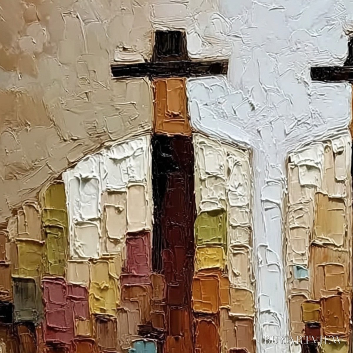 ARTOVITAS Kindred Spirits – Textured Abstract Figurative Impasto Painting - image 5