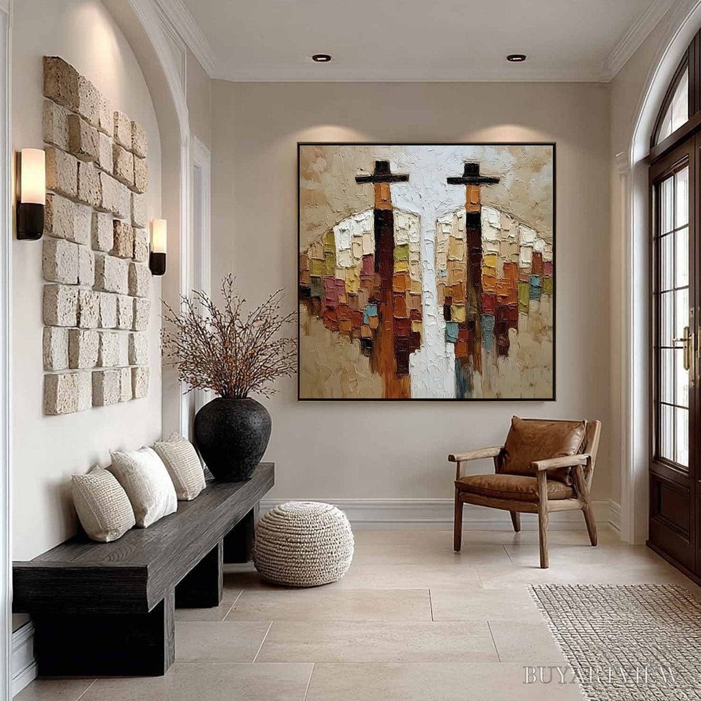 ARTOVITAS Kindred Spirits – Textured Abstract Figurative Impasto Painting - image 6