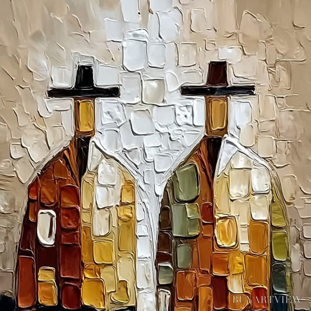 ARTOVITAS the Companions – Textured Abstract Figurative Impasto Painting - image 3
