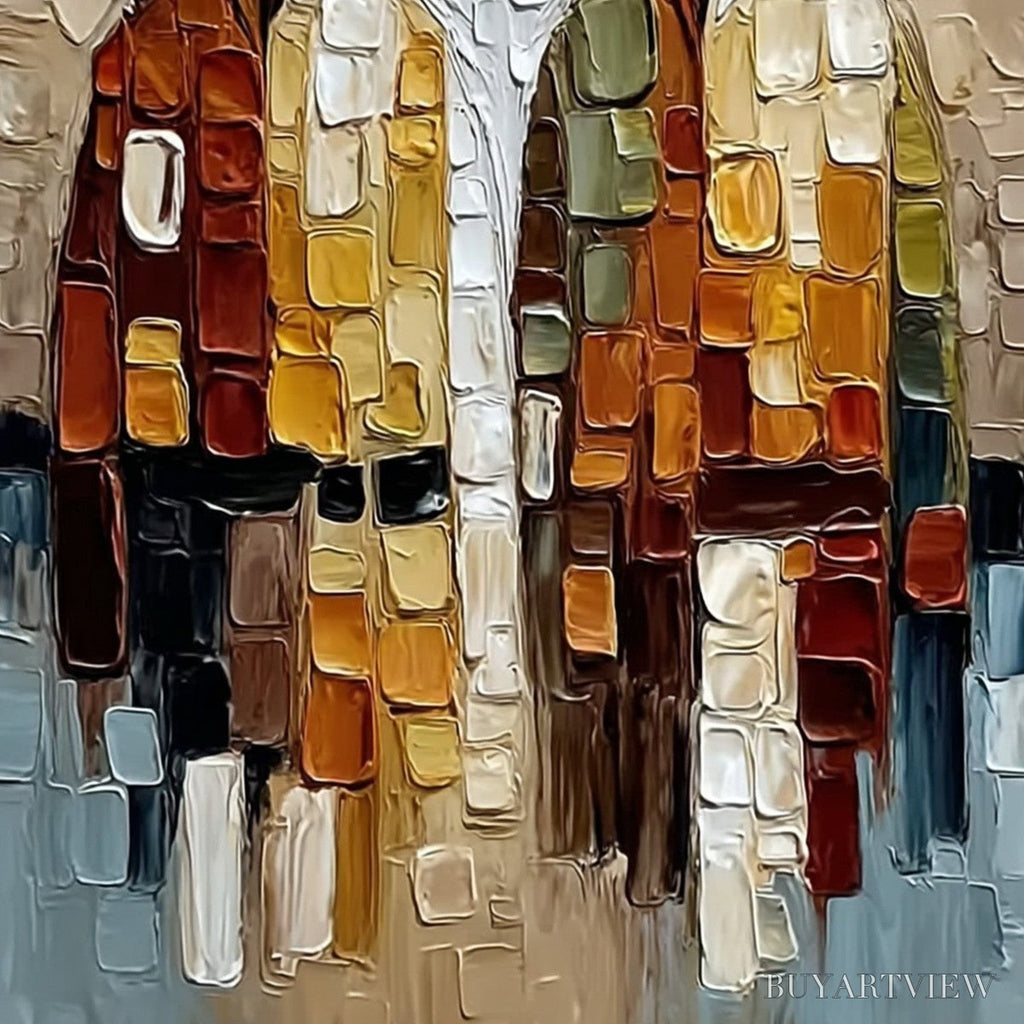ARTOVITAS the Companions – Textured Abstract Figurative Impasto Painting - image 5