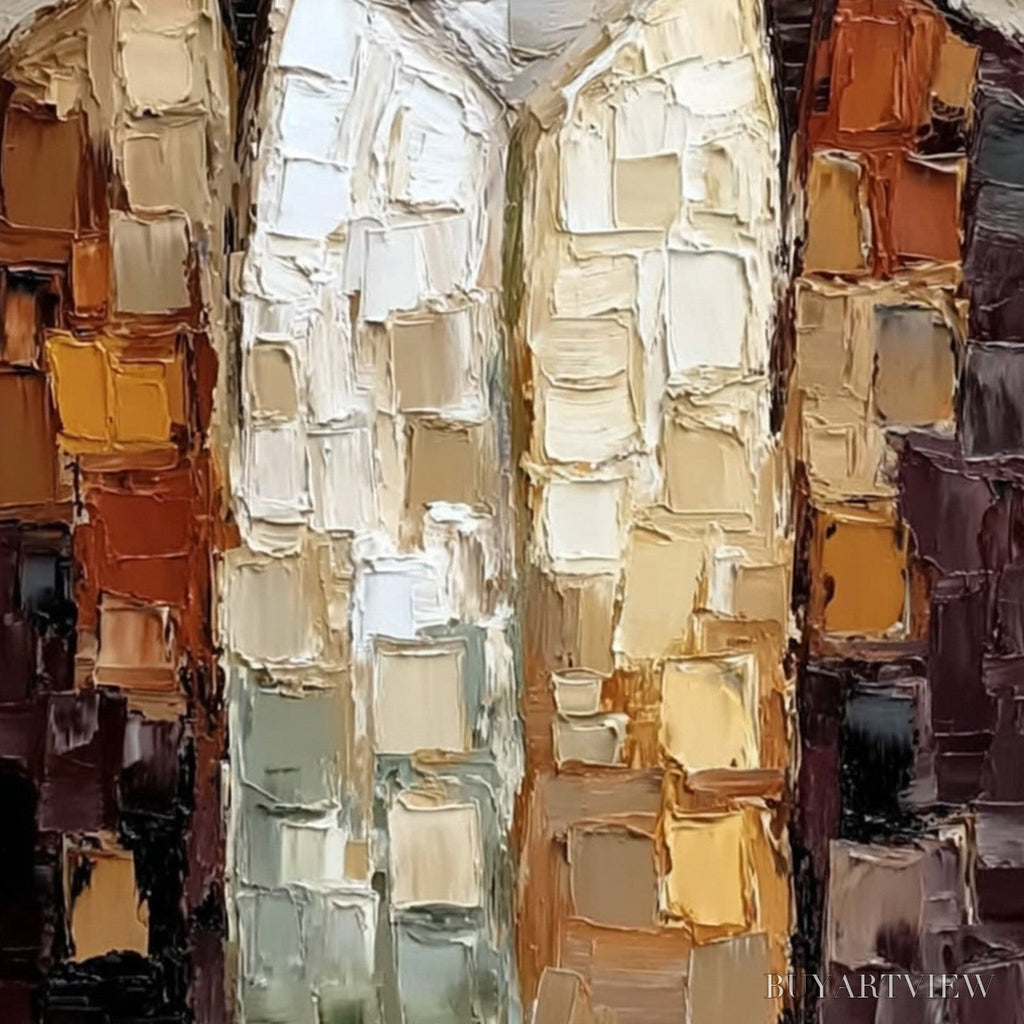 ARTOVITAS the Companions – Textured Abstract Figurative Impasto Oil Painting - image 5