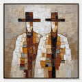 ARTOVITAS Kindred Spirits – Textured Abstract Figurative Impasto Painting - image 1