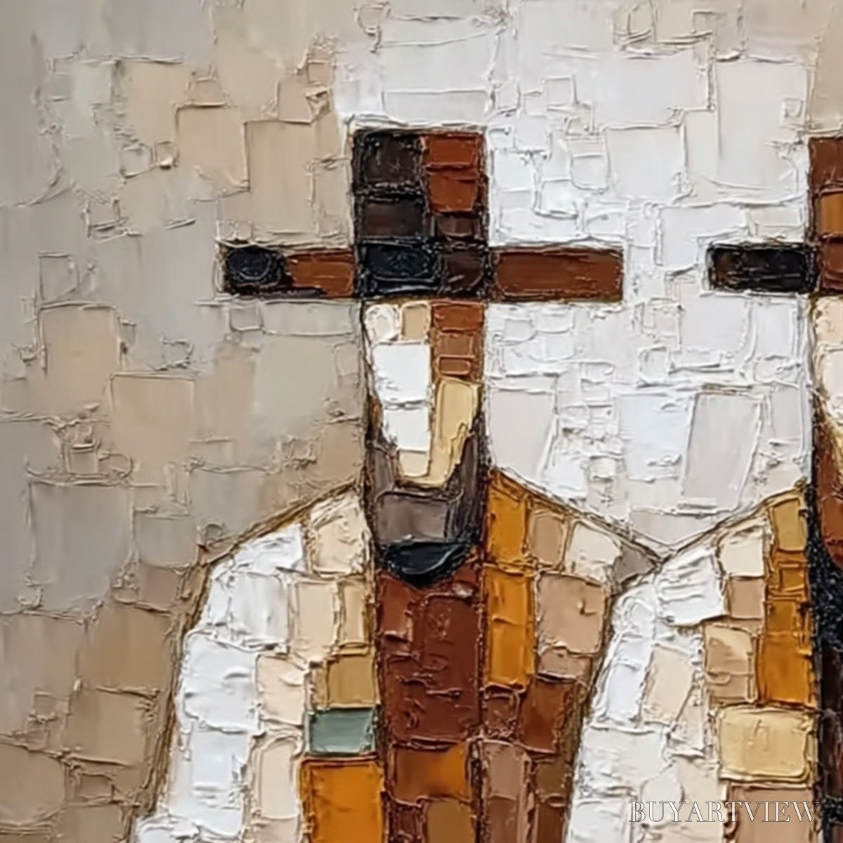 ARTOVITAS Kindred Spirits – Textured Abstract Figurative Impasto Painting - image 3