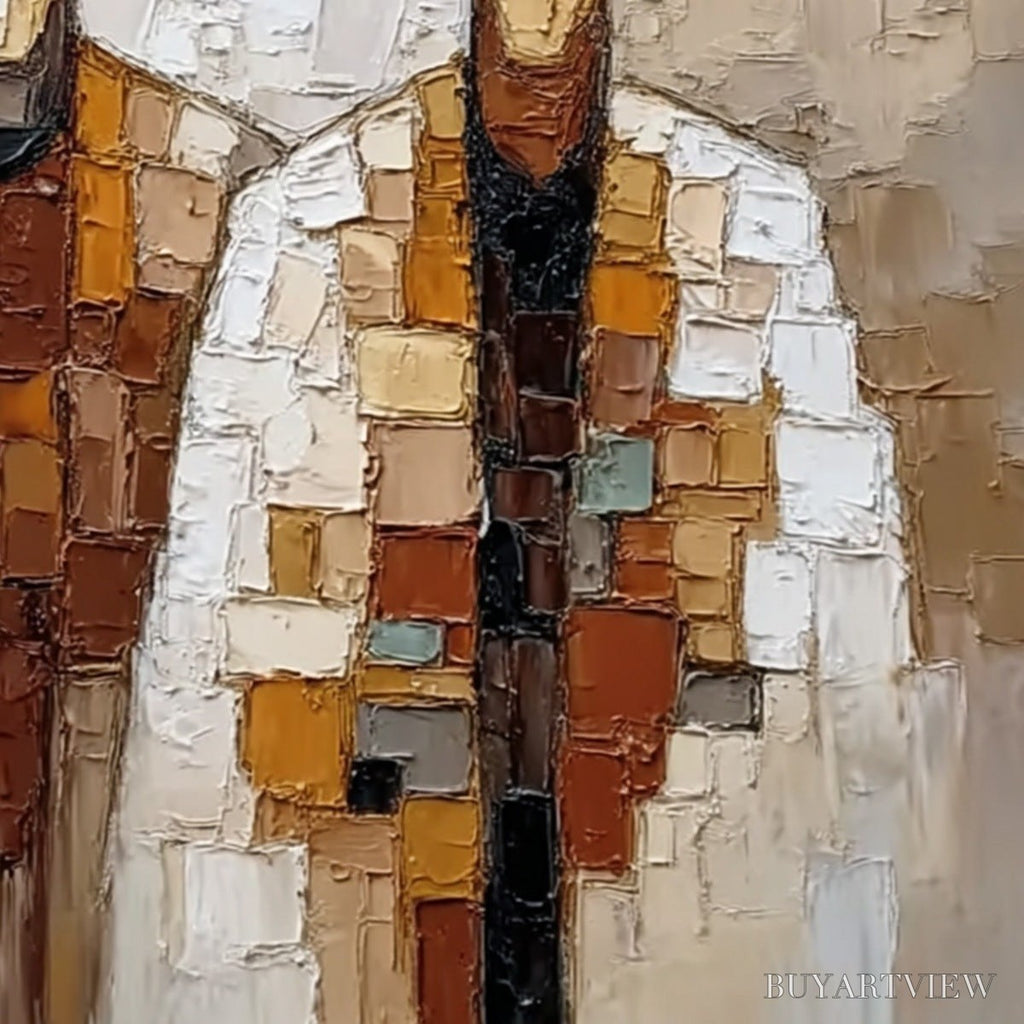 ARTOVITAS Kindred Spirits – Textured Abstract Figurative Impasto Painting - image 5