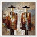 ARTOVITAS Companions – Textured Impasto Abstract Figurative - image 1