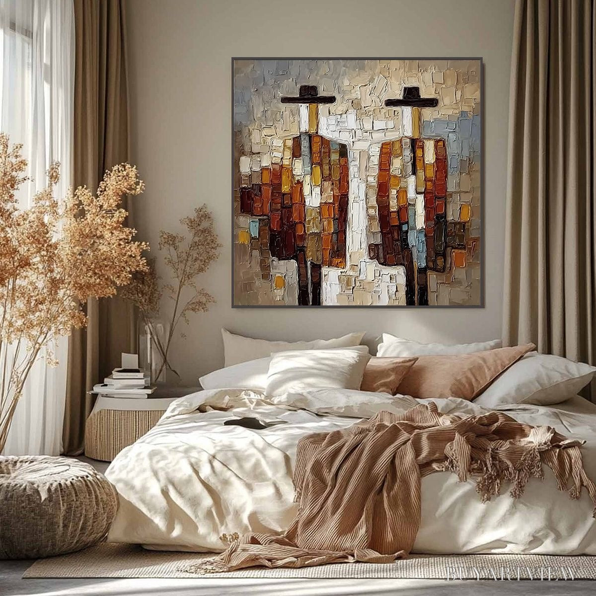 ARTOVITAS Companions – Textured Impasto Abstract Figurative - image 2