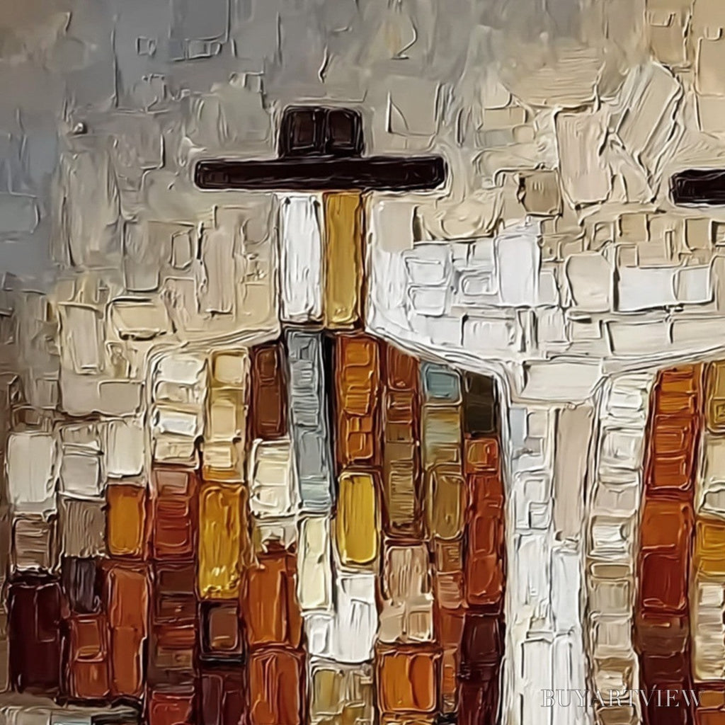 ARTOVITAS Companions – Textured Impasto Abstract Figurative - image 5