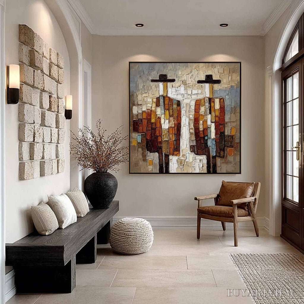 ARTOVITAS Companions – Textured Impasto Abstract Figurative - image 6