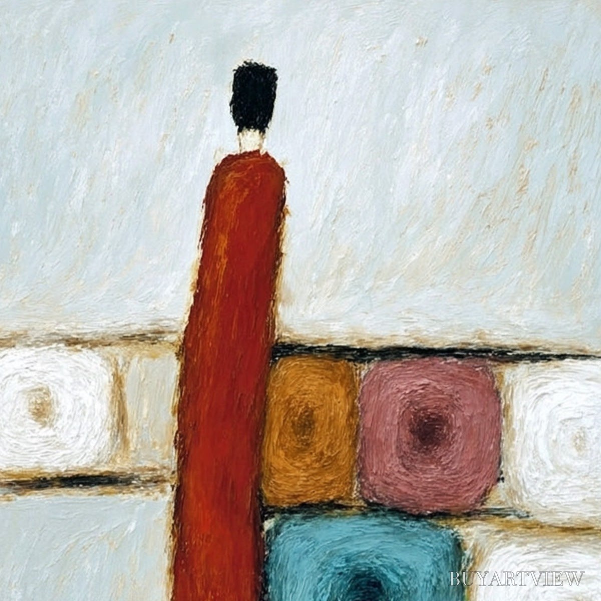 ARTOVITAS Crossroads – Modern Figurative Abstract Oil Painting - image 3